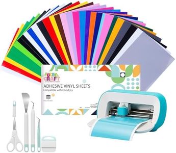 UCEC 35 Pack Permanent Adhesive Vinyl Sheets Compatible with Cricut Joy, 5.5" x 12"Removable Vinyl and 5 Tools for Party Decoration, Sticker, DIY Mug, Car Decal,Craft Cutter -Matless Cutting