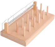 Ninebendstreams Small Bamboo Thread Holder 12 Wire Spool Rack,Sewing Organizer for Flash, Wire, and Decorative Threads Fly Tying and Jigs