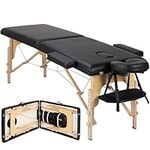 Yaheetech Multi-Functional Massage Bed Folding Beauty Bed Spa Salon Therapy Couch with Adjustable Wooden Legs 2 Sections