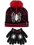 Marvel Kids Winter Hat and Gloves Set Spiderman Black One Size