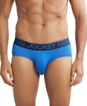 Jockey Men's Microfiber Breathable Mesh Nylon Briefs with Enhanced Cooling - Designed for Workouts & All Day Wear MM04_Move Blue_M