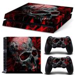 Mcbazel Pattern Series Decals Vinyl Skin Sticker for Original PS4 Only (Not for PS4 Pro/Slim) Red Skull