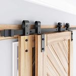 FREDBECK 6.6FT Bypass Heavy Duty Sturdy Sliding Barn Door Hardware Kit Double Door