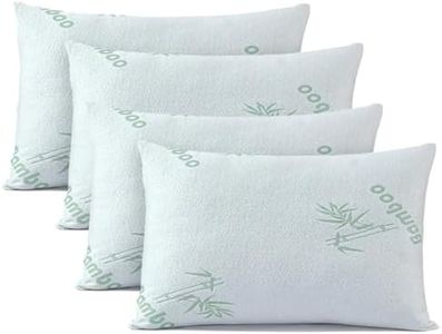 Bedding Home Super Soft Bounce Back Bamboo Pillow Neck & Shoulder support Hypoallergenic & Antibacterial Pillow - Hollow Fibre Filled (4)