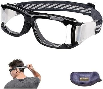 SooGree Sport Goggles Glasses Racquetball Goggles Basketball Soccer Football Sports Protective Goggles Men Women (8041-Black frame Black pad)