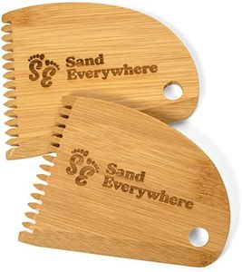 Sand Everywhere Surf Wax Comb 2 Pack - Bamboo Surf Board Wax Scraper and Wax Remover Pack Surf Wax Combs: Scraper Tool, Wax Remover- Works with Sex Wax, Sticky Bumps & More- Cheap Gifts for Surfers