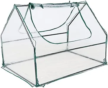 Sunnydaze Outdoor Portable Mini Greenhouse Tent with 2 Zippered Side Doors and Iron Tube Frame - Clear - 4' x 3'