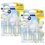 Febreze Ambi Pur Plug-In Diffuser Refills - Odour Eliminator - Air Freshener Plug - Home Fragrance Oils White Jasmine 20ml - Box of 4