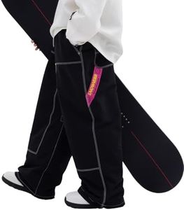 SNOWVERB Womens Mens Baggy 15K Waterproof Streetwear Snowboard Ski Pants Inner Thigh Vents Gaiters Loose Fit Pants Black