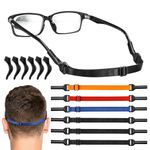 Vastar Glasses Straps, 6 PCS Adjustable Sport Eyeglasses Strap, Sunglasses Strap, Eye Glass Holder Straps for Men's Glasses Straps, Kids' Glasses Straps, Women's Glasses Straps, With 3 Pairs Ear Hooks