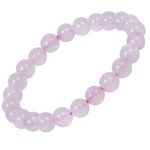 HindCraft Rose Quartz Healing Bracelet Crystals Healing Yoga Meditation Crystal Natural Stone Balancing Beads Men & Women 8mm Beads Bracelet Bangle Unisex Gift for Handmade Bracelets