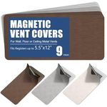 BEWAVE High Strength Magnetic Vent Covers for Home Ceiling, Metallic Air Vent Covers for Floor, Wall, Ceiling Steel Registers, RV, HVAC and AC, 5.5" x 12", Set of 9