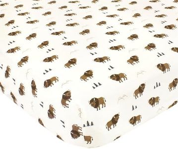 Hudson Baby Unisex Baby Cotton Fitted Crib Sheet, Wild Buffalo, One Size