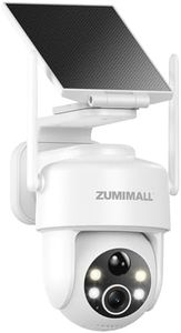 ZUMIMALL 2K Solar Security Cameras Wireless Outdoor, 360° PTZ Camera for Home Security with Color Night Vision, Flexible Mount, PIR Motion, 2-Way Talk, Free Cloud Storage, Compatible with Cloudedge