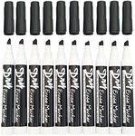 Volcanics Black Dry Erase Markers Low Odor Chisel Tip Whiteboard Markers Pack of 10