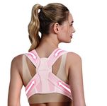 HealthSense Posture Corrector For Women | Back Pain Relief Products with Premium Back Support Belt | Soft Spandex Neoprene Material - PC 850 (Small/Medium, Pink)