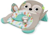 Bright Starts Tummy Time Prop & Play Baby Activity Mat with Support Pillow & Taggies - Sloth 36 x 32.5 in., Age Newborn+