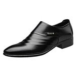 Angbater Men's Loafers Casual Business Slip on Dressy Formal Classic Shoes Black 8