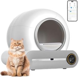 Self Cleaning Cat Litter Box, Automatic Cat Litter Box with Mat & Liners, 65L+9L Large Capacity Self Cleaning Litter Box, APP Control/Suitable for Multiple Cats