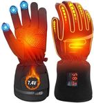 Heated Gloves for Men Women, Rechargeable Heated Gloves 7.4V 2200mAh Touchscreen Motorcycle Heated Gloves,Camping Hand Warmers Winter Warm Electric Heated Glove for Outdoor Skiing Hiking Working