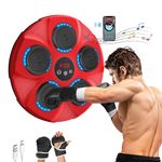 Inmorven Music Boxing Machine with Gloves, Smart Bluetooth Boxing Pad Wall Mounted, Home Smart Boxing, Electronic Focus Agility Training Digital musical Boxing set for Kids and Adults (red)