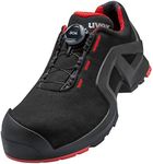 Uvex 1 X-Tended Support BOA - S3 Work Shoes for Men and Women - Lightweight and Non-Slip, Nero Rosso, 4 UK Narrow