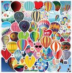 Hot Air Balloon Stickers 50 Pack Laptop Stickers,Waterproof Stickers for Water Bottles,Skateboard,Diary Scrapbook,Phone-Graffiti Stickers Pack for Teens Girls Kids Adults(Balloons Stickers)