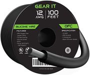 GearIT 12 Gauge Silicone Wire 600V (Black - 100 Feet) 12AWG Tinned OFC Oxygen Free Copper Stranded Soft Flexible Wires for Primary, Electrical, Car/Auto, Trailer, Amp - 12ga 100ft