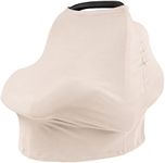 Baby Car Seat Covers- Multi-use Carseat Canopy for Babies, Stretchy Infant Carseat Cover Boy, Shower Gifts for Unisex Boys and Girls(Beige)