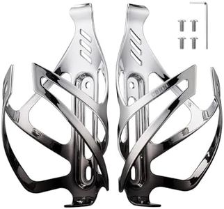 Corki Cycles Bike Water Bottle Holder Aluminum Alloy, Universal Bike Water Bottle Cage for Road, Mountain and Gravel Bikes - 2 Pack - Black&Silver