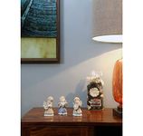 @home by Nilkamal Ceramic Treo Little Angels Showpiece|Perfect Idol for Home Décor, Gifting for Festivals|Set of 3 Showpieces|Size - 5 cm x 9 cm|Blue