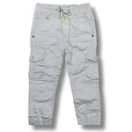 Boys' Cargo Pants - Stylish & Durable Cotton Blend Trousers with Multiple Pockets, Adjustable Waistband - Ideal for School & Outdoor. (IN, Age, 7 Years, 8 Years, Regular, Standard, OFF-WHITE)