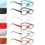 Kerecsen 6 Pack Reading Glasses Blue Light Blocking,Spring Hinge Readers for Men Women,Prescription glasses (6 Mix Color-2, 0.75, x)