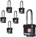 Master Lock (6) Keyed Alike Padlocks w/Thermoplastic Coating and 2"(51mm) Tall Shackle - Model # 311KALH-6