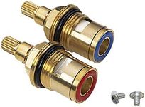 2 Pcs Replacement Tap Valves Brass,Tap Cartridge Replacement Mixer Tap Cartridge with Metal Lever Heads Universal 1/2" Replacement Tap Valves for Kitchen Bathroom Tap (2PCS)