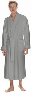 Boca Terry Mens Plush Robe, Big & Tall Bathrobe for Men, Warm Luxury Microfiber Robe (XXXXL, Grey)