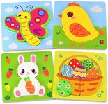 4 Pack Wooden Puzzles Toddler Toys,