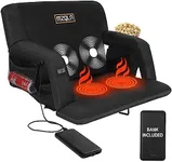 MZQLN Heated Massage Stadium Seats 1PCS, 25 Inche Folding Bleacher Chair with 10000mAh Portable Power, 3 Levels of Heat&Massage, 6 Reclining Positions for Indoor Stadiums, Baseball Stadiums