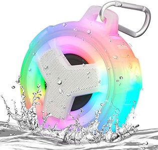 EBODA Bluetooth Shower Speaker, Portable Bluetooth Speakers, IP67 Waterproof Wireless Speaker with LED Light, 2000mAh, True Wireless Stereo, for Men and Women, Unique Music Gifts