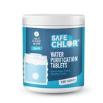 Safe Chlor Tab 20 | Chlorine Tablets for Watercan of 20 Ltrs, | Kills Germs, Prevents Algae | Water Purification Tablets | 1 tablet to treat 20 liters | Pack of 120 Tablets for 2400 Ltrs