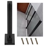 ZIMGOD Glass Balustrade Heavy Duty Glass Railing Post Kit, Black Glass Balustrade Post Square, Stainless Steel Glass Panel Clamp, Internal Porch Glass Guardrail System