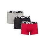 Emporio Armani Men's 3-Pack Bold Monogram Trunk, Red/Stone/Black, L (Pack of 3)