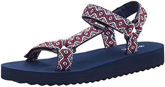 Ampeo Women's Arch Support Hiking Sandals Comfortable Summer Beach Walking Sport Athletic Water Sandals,Blue,Size 9