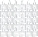 Paterr 30 Pcs Clear Tote Bag Stadium Approved Bulk 10 x 10 x 4 inch Plastic Tote Gifts Bags with Handle for Women Sports Gym(White)