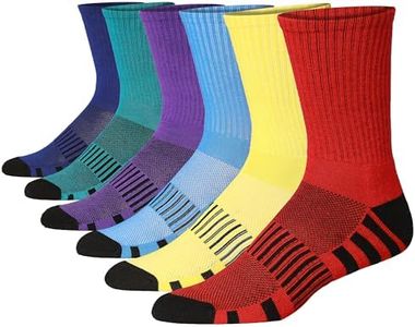 JAMES FIALLO Men's Cushion Crew Socks 6 Pairs - Comfortable Performance Socks for Running, Hiking, and Athletic Activities - Athletic Socks For Men, MCC04-B-6