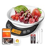 UNIWEIGH Digital Kitchen scales,Smart Food Scales calorie counting,USB Rechargeable cooking scales with Nutrition Calculator,LCD Display,Tare,6 Units,3kg/0.1g,great for Weight Loss,Stainless Steel