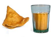 Yey Samosa & Cutting Chai Shape Paper Weight for Office, Showpiece, Prank Toy