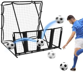 MABOZOO 2-in-1 Soccer Rebounder Training Net, Dual-Sided Soccer Passing & Reaction Trainer, Adjustable Angle Rebound Board for Passing & Reaction Skills