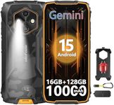 Ulefone RugKing 4 Pro AI Rugged Smartphone, 10000 mAh Battery 16GB + 128GB, 48MP 6.56" 120Hz Android 15, 120LM Super Torch/3 Card Slots/IP68/IP69K/NFC, Package with Exclusive Armor Case- Orange