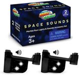 Marble Genius Marble Run Lights & Sounds Accessory Set - 9 Randomized Space Sounds and 2 Flashing Lights, Compatible with Any Marble Genius Set, for Ages 3 and Above, Black-Space Sound